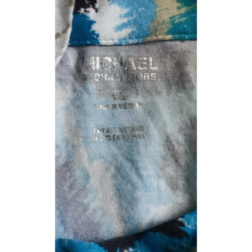 Michael Kors Blue Abstract Halter Top Women's Medium Resort Coastal Vacation